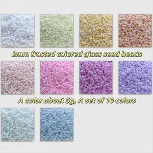 6500pcs 10 Color 2mm Macaron Glass Seed Beads, Diy Mix Beads, DIY Necklace Bracelet Jewelry Making, Perfect Valentine's Day Gift Set