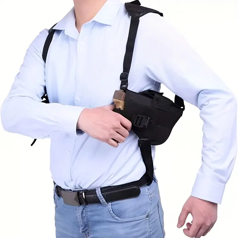 Tactical shoulder holster pouch, concealed carrying 1911-style shoulder holster (including double magazine pouches), suitable for team-based competitive games. Adjustable Crossbody Strap Adjustable Crossbody Bag