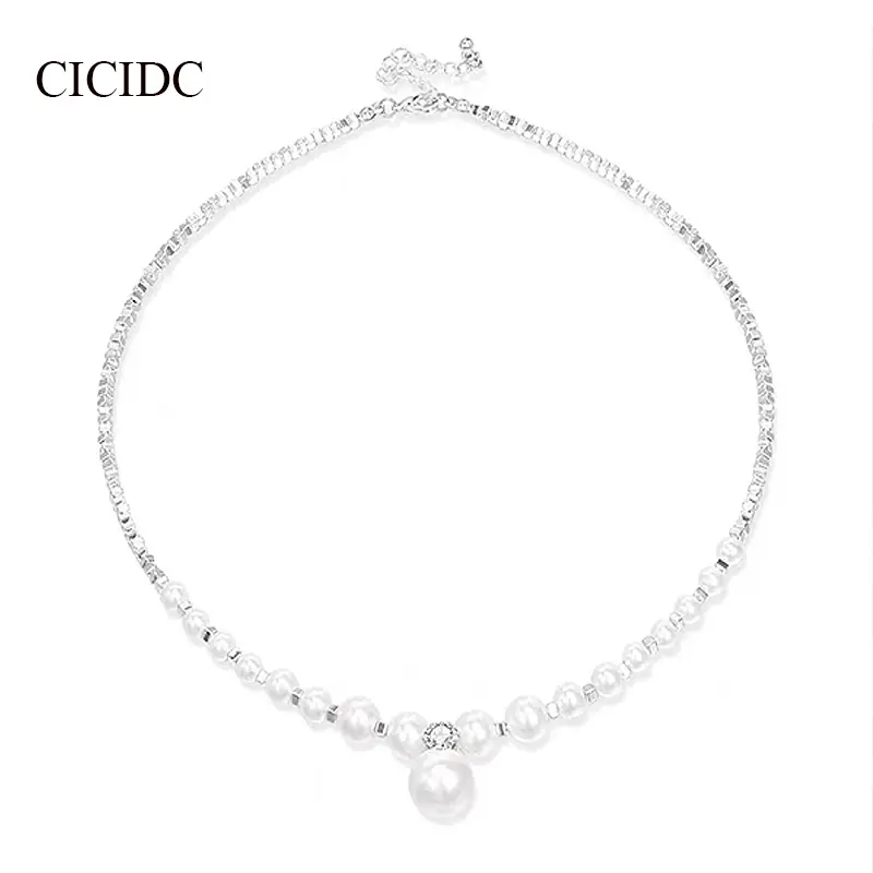 Natural Freshwater Edison Princess Necklace White Suitable for Dating (10-12MM)