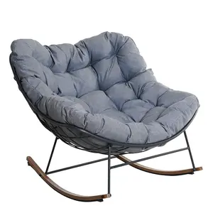 Comfort Large Rocking Chairs with Thick Cushion, GRANDPATIO  E-Coated Modern Chair for Porch