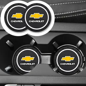 Chevrolet Car Cup Holder Mat, Non-Slip Drink Coaster Pad, Universal Center Console Decoration, Customizable Interior Accessories, Easy to Clean, Universal Fit, Secure Placement