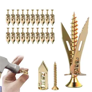 60/120pcs Drywall Self Drilling Anchors & Screws, Wall Anchors with Screws, Hollow Screws & Anchors for TV, Bicycle, Cabinet Fixing Accessories, Wall Mounting Screws