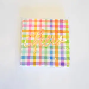 5" Cheers Gingham Napkins