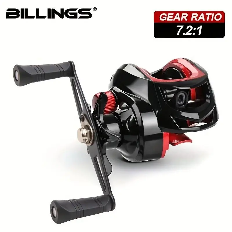 BILLINGS BR200 Series Baitcasting Reel, 7.2:1 Gear Ratio 18+1BB 18LB Max Drag Baitcasting Reel, Fishing Reel for Freshwater Saltwater, Fishing Accessories, Fishing Supplies, Fishing Tackle, Fishing Equipment