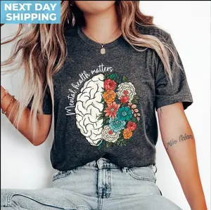 Mental Health Matters, Mental Health T-Shirt, Floral Brain T-Shirt