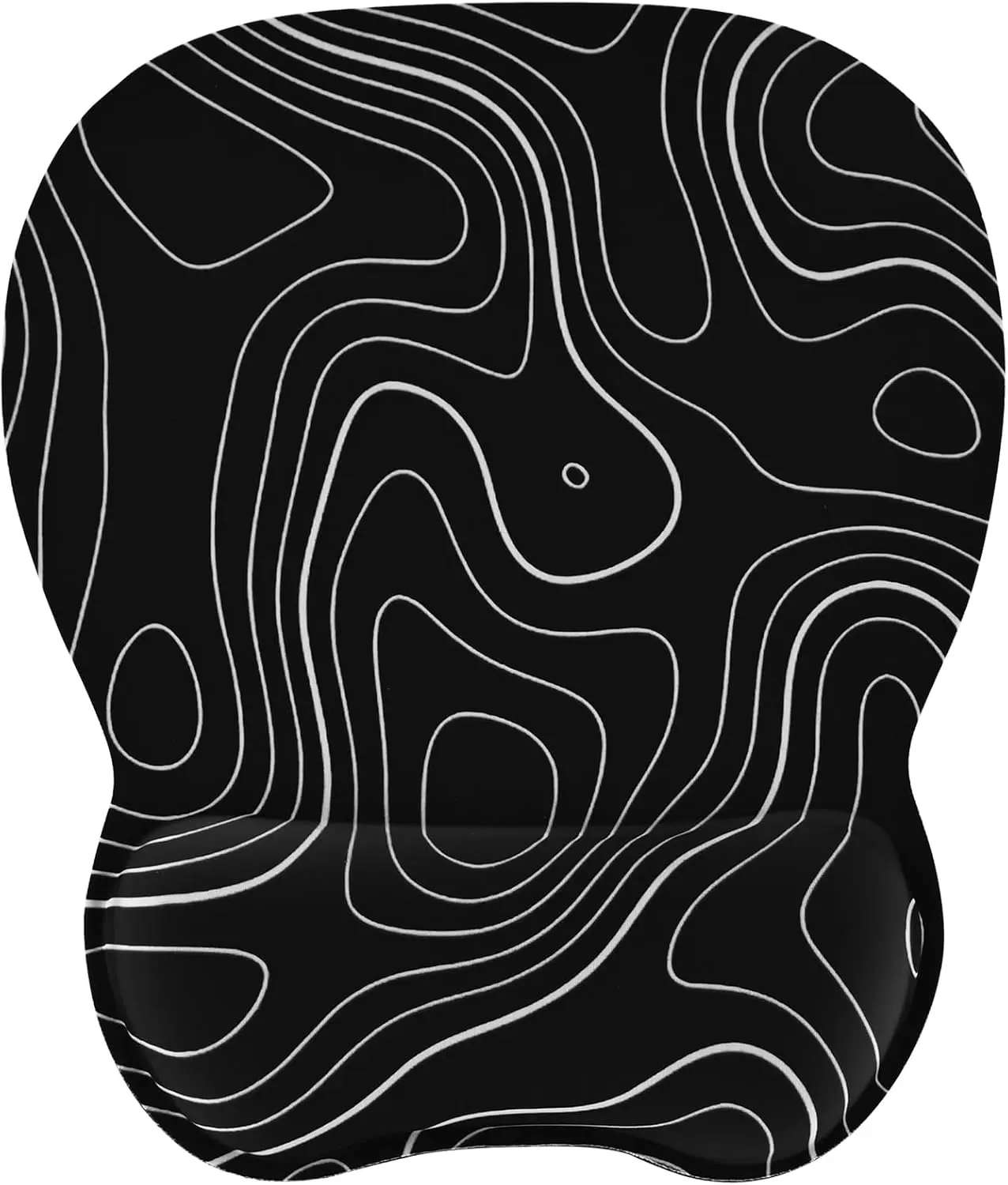 Ergonomic Mouse Pad with Memory Foam Wrist Support for Wrist Relief, PU Rubber Non-Slip Base, 9.64x8.26in Office Desk Accessory for Gamers/Workers, Fits All Mice, Includes Cute Skull Steno Pad & Dapper Dread Keyboard Phone Spooky gaming desk accessories