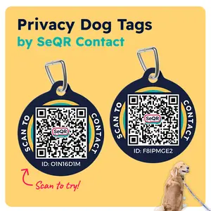 Privacy Pet Tags | Smart Tag That Protects Personal info and Pets | Real-time scan alerts | Fits Dogs and Cats Collar | No Batteries Needed