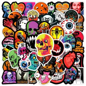 100pcs Horror Halloween Stickers Series, Premium Skull Stickers, Skull Decal, Perfect for Scrapbooks Journals Laptops Water Bottles Cars, Based on Belief Design Positive Message Gift