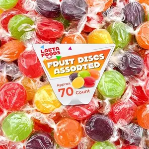 Assorted Fruit Discs | 1 Pound Bag - Approx. 70 Count | Hard Candy Bulk