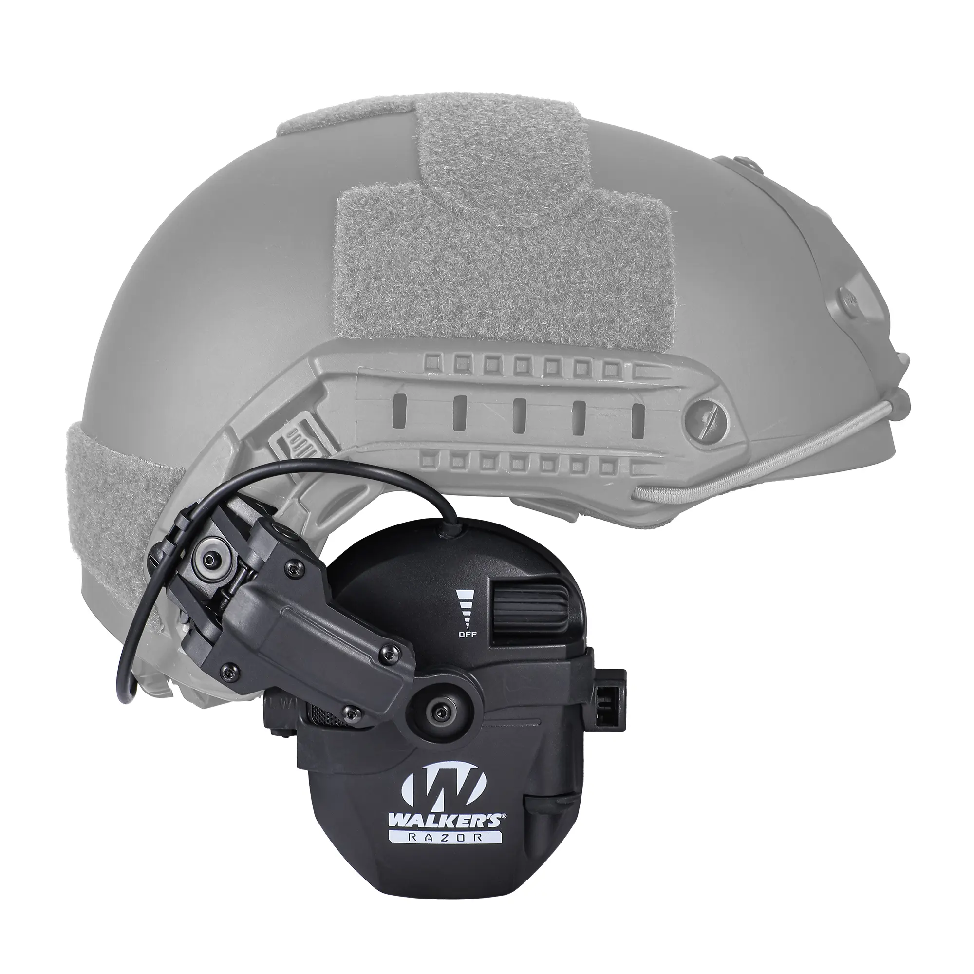 Tactical Helmet-Mounted Earmuffs, Low-Profile Composite Hearing Protection with Active Noise Cancellation and Sound Amplification for Shooting Range Safety, NRR 23dB, Outdoor Safe, 2 Aaa Batteries, Helmet Muffs, Mounts Easily, Audio Input Jack
