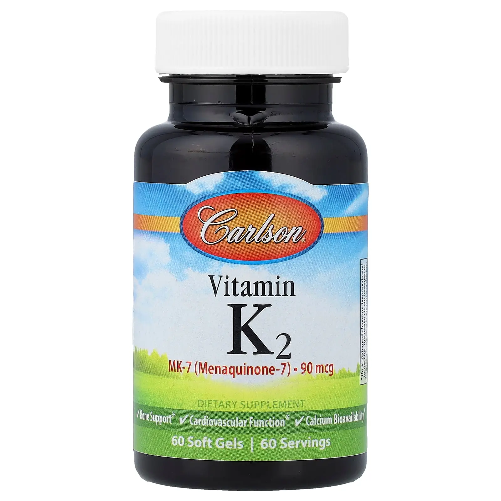 Carlson Vitamin K2, 90 mcg, 60 Soft Gels