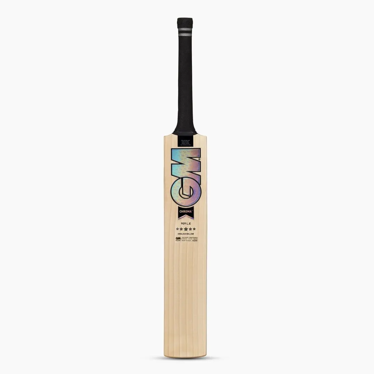 GM Chroma 909 L.E English Willow Cricket Bat for Adult Men | Durable Handcrafted Wood, Short Handle, Massive Edges, Pronounced Bow, Extended Power Zone, Round Full Profile | Knocked-In Cricket Bats, Adults, No Concaving, Knocked-In & Ready To Play, Durabi