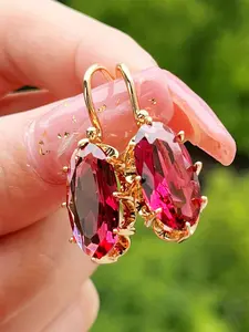 1 Pair Glamorous Cubic Zirconia Drop Earrings Cubic Zirconia Stones For Women For Gift Wedding Jewelry