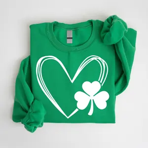 St Patricks Day Heart Sweatshirt, Shamrock St Patricks Day Sweatshirt, Cute St Patricks Day Sweater, Gift For St Patricks Day, Irish Shirt