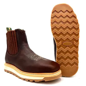 Silver Bull Rodeo Slip On Work Boot Dual Density Goodyear Welt Ocher Brown SB-3072 Ankle Leather Footwear Walking Shoes Comfort