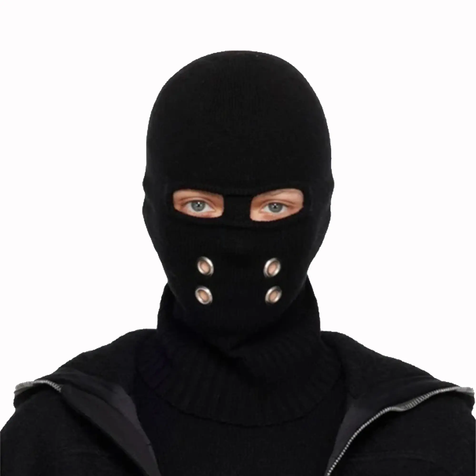 Plain Knitted Ski Mask, Universal Black Balaclava for Men & Women, Breathable Full Face Cover for Everyday Outdoor Sports & Casual Wear, Biking