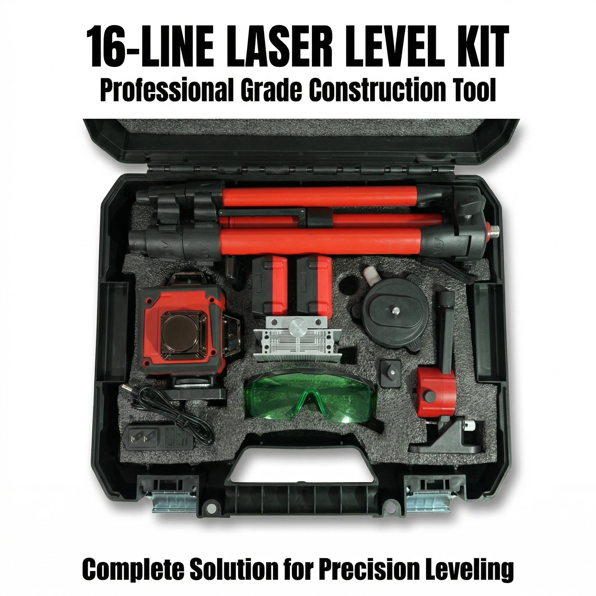 Milwaukee 16 Line Laser Level , Lithium Powered Cross Line  for Wall and Floor Alignment tool kit set Multi-Function Electrician diy great gift workshop use