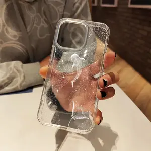 Transparent TPU Phone Case featuring Dolphin-Shark and Winged Whale designs-drop-resistant, non-slip, and featuring a large-aperture lens cutout. Compatible with iPhone 17, 16, 15, 14, 13, 12, 11, XS, X, and other series models. Makes an excellent gift fo