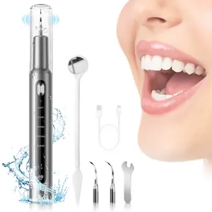 Rechargeable Plaque/Tartar Remover for Teeth, Dental Calculus 5-Mode and Replaceable Heads USB-C UV Light Smart Power-Off| Ipx6 Waterproof Remover 90-Day Battery Teeth Cleaning Kit with LED Light & Adjustable For Home Travel Electric Fast