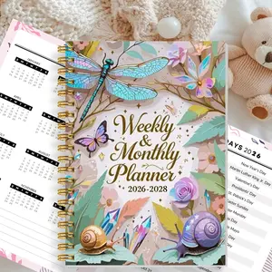 Compact Portable Spiral Bound Planner, 3-Year Monthly & Weekly Planner, Annual Calendar, To-Do Lists, Holiday Tracker, for Women, Teachers, Students, Office Use