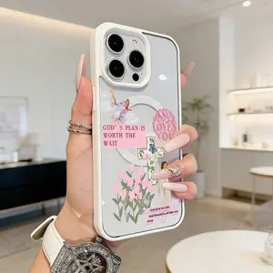 Premium Magnetic Case for iPhone11/12/13/14/15/16/17promax Jesus, pink religious collage |   MagSafe Ready, Anti-Fall, and Ultra-Thin Design |   Perfect for Everyday Use