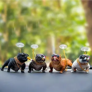On-board Internet Celebrity Bully Dog Car Console Decoration - Creative Society Dog Figurine - Car Supplies Small Furnishings - Eid Al-Adha Mubarak - For Car Enthusiasts & Dog Lovers - Unique Car Accessory Dashboard Decal