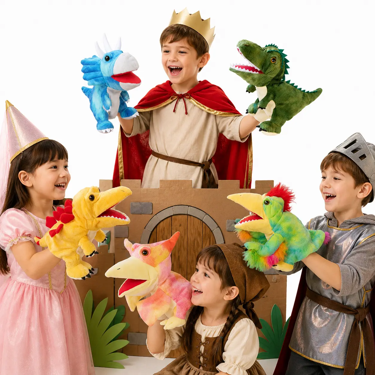 Dinosaur Hand Puppet Plush Dino Toy for Kids Family Games, Preschool Learning, Puppet Theater and Imaginative Play