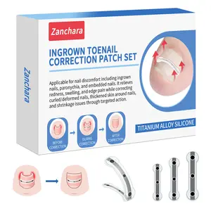 Titanium Alloy Ingrown Toenail Corrector Kit – 10PCS Silicone Patch for Pain Relief & Curved Nail Repair – At-Home Toenail Treatment & Removal Tools Manicure Plastic
