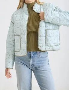 Soft Sage Bloom Quilted Jacket