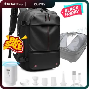 Travel Vacuum Compression Backpack with Pump，Waterproof, Anti-Theft and Airline Approved Carry On for Camping, Hiking and Outdoor