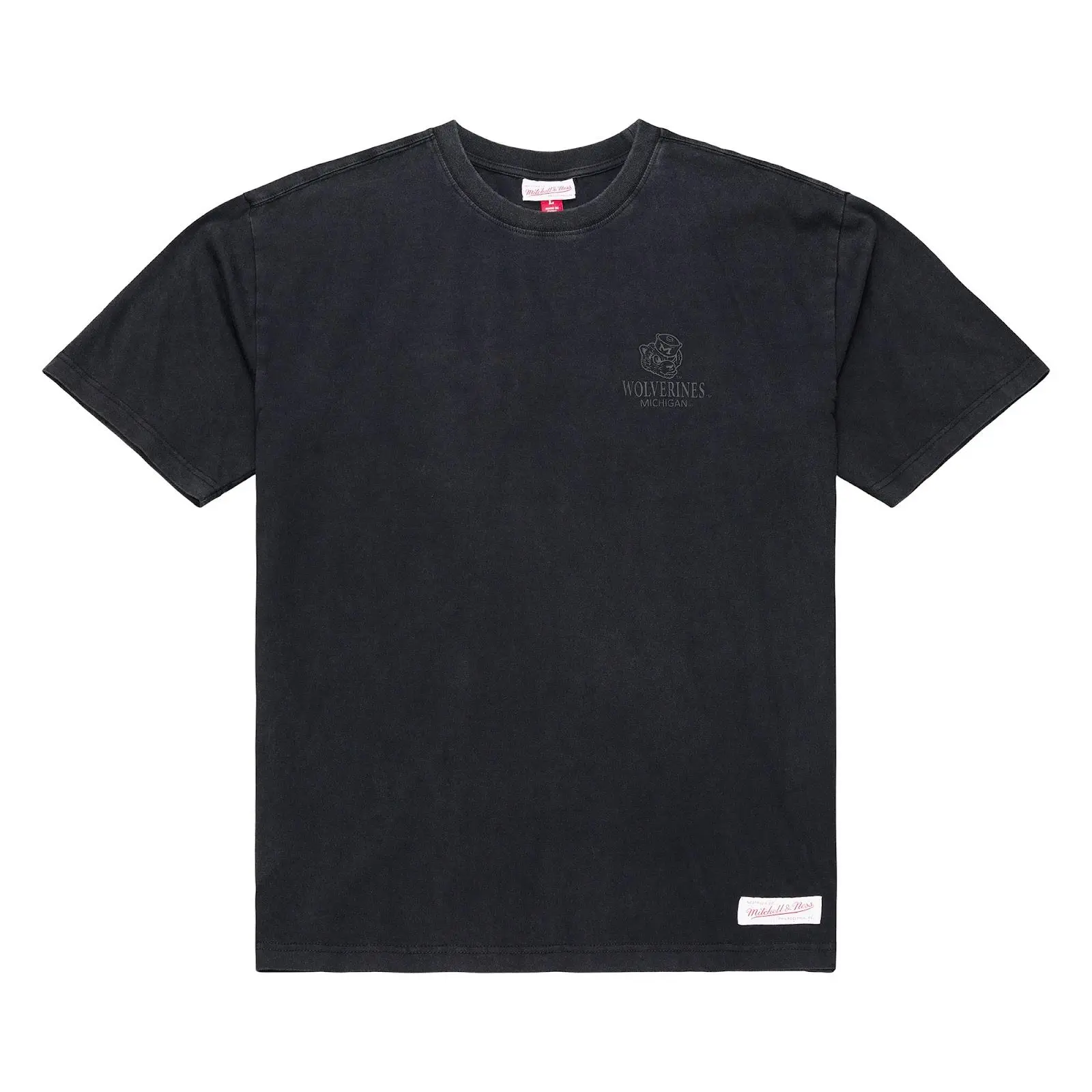 Michigan Wolverines Black Core Essentials T-Shirt NCAA Throwback Tee Graphic Vintage Fan Gear Mitchell & Ness