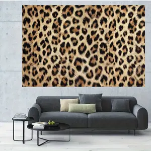 Leopard Print Photography Backdrop 7x5ft Polyester Banner Flag for Birthday Cake Table Photo Studio Party Decor and Portrait Shooting Outdoor Celebration Versatile Use No Power Needed Ornaments White