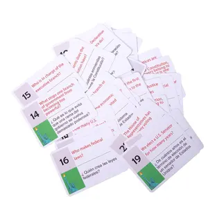 U.S. Civics Test Flash Cards Combo Set with Bilingual Booklet - English/Spanish Flashcards