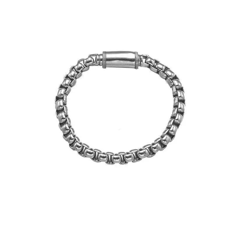 Unisex Stainless Steel Dragon Bone Bangle - Adjustable Silvery Open Chain Link Design, Casual Wear, Christian Inspirational, Handmade Mixed Metal with Peacock & Moon Accents, Multi-Size for Men, Male, Choking Hazard Balloon, E306-18Cm, Bracelet, All Seaso