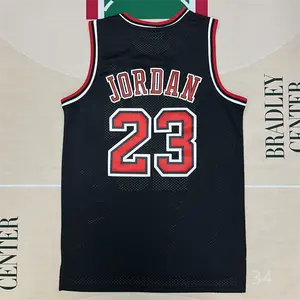 MJ stitched Men's Sleeveless Basketball Jersey Black 1997-98