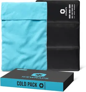 ICEWRAPS 12"x21" Extra Large Reusable Ice Pack with Soft Fabric Cover - Multipurpose Flexible Cold Therapy Clay Ice Packs for Knee and Back Swelling, and Chronic Pain Relief, Adjustable Cold Pack