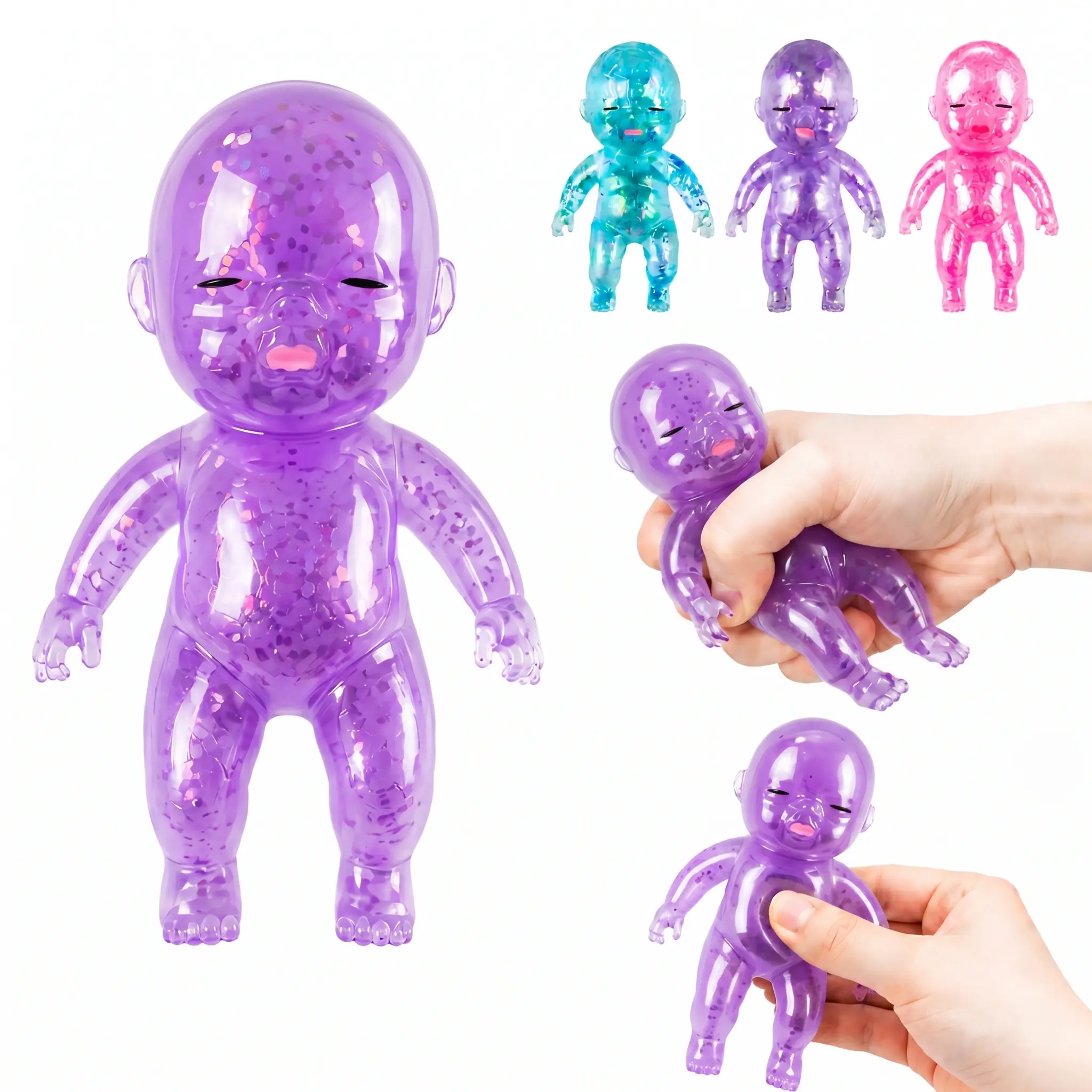 Lovely Natasha Shiny Glitter Baby Doll Toy,Soft Slow Rebound Squishy Squeeze Toy,Cartoon Glitter Doll Play Toy,Comfort Healing Hand Pinch Toy,Multifunctional Decompression Toy,Office Family Relax Toy,All Ages Daily Leisure Nice Gift