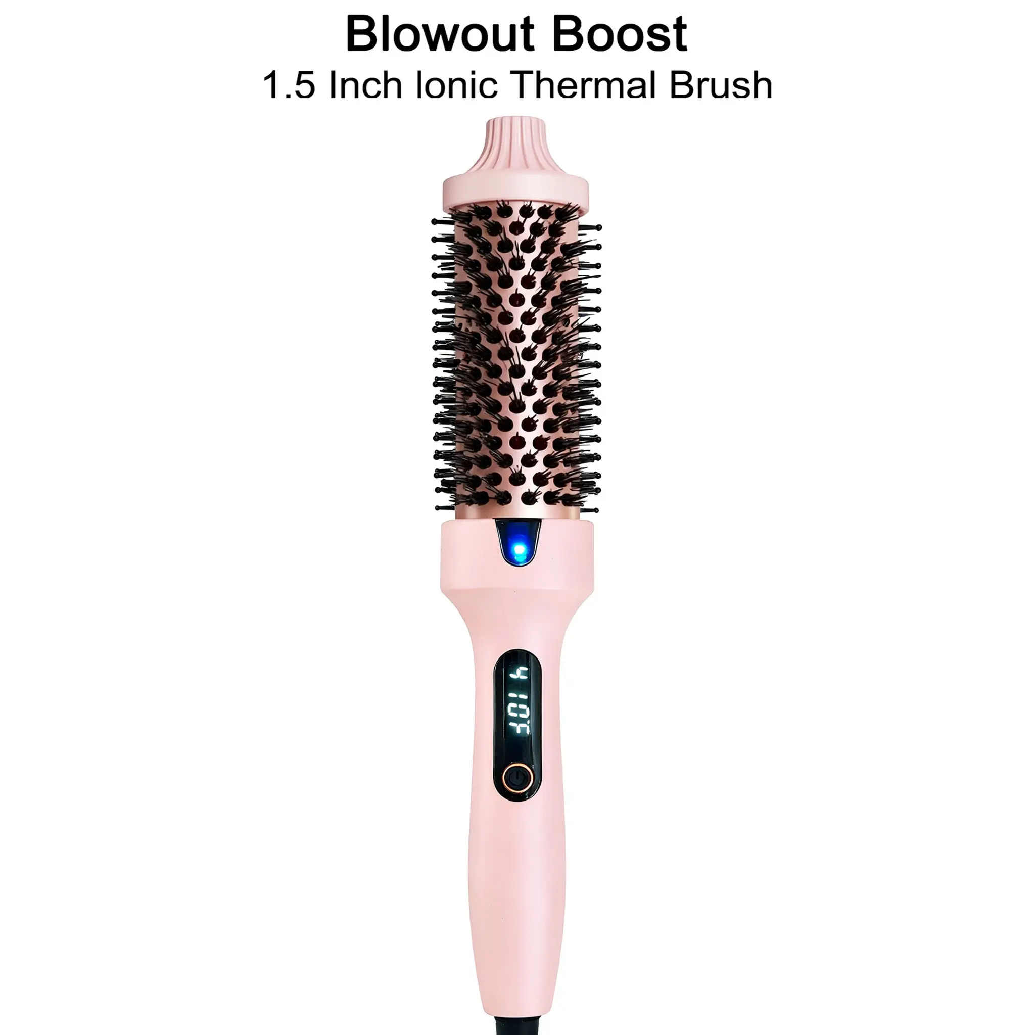 Hot Air Brush Volumizer for Curly Hair, 1-Step Hair Transformation Styler with LCD Display & PTC Ceramic Technology for Frizz Control, Bouncy Curls, Silky Straight Hair