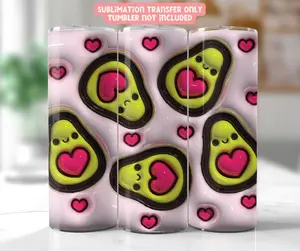 Avocado Love - 20 oz Tumbler Sublimation Transfer