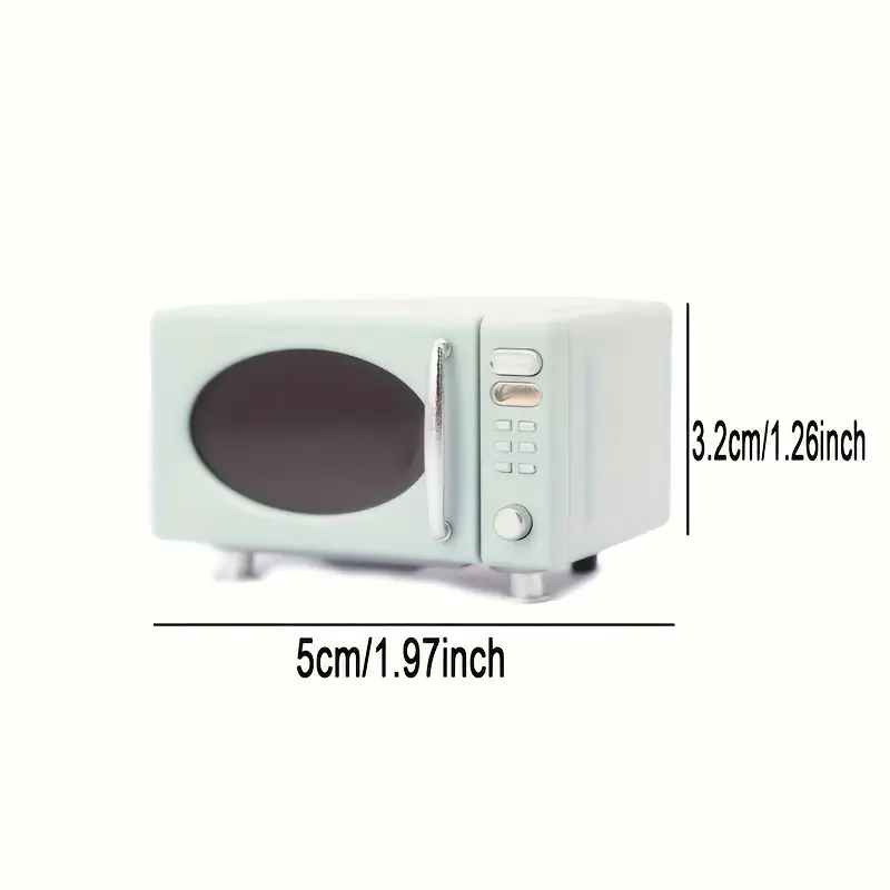 1pc Miniature Microwave Oven Model - Detailed Plastic Kitchen Accessory for Dollhouses, Mixed Colors (White & Light Green), No Power Needed, Perfect for Creative Play & Decorative Scenes, Mini Dollhouse Appliances