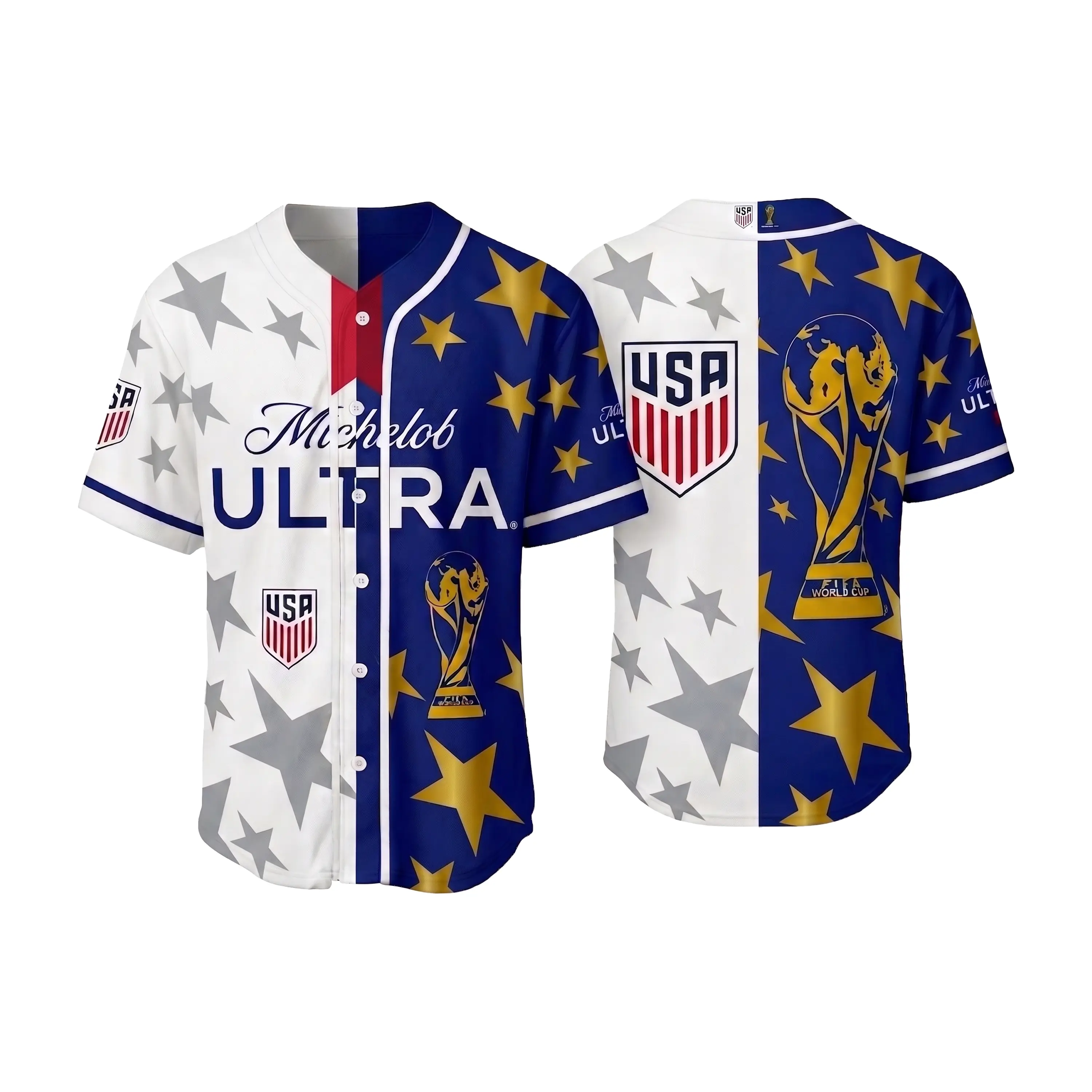 Michelob Ultra USA WC Baseball Jersey, Soccer Fan Beer Shirt, Patriotic American Drinking Outfit