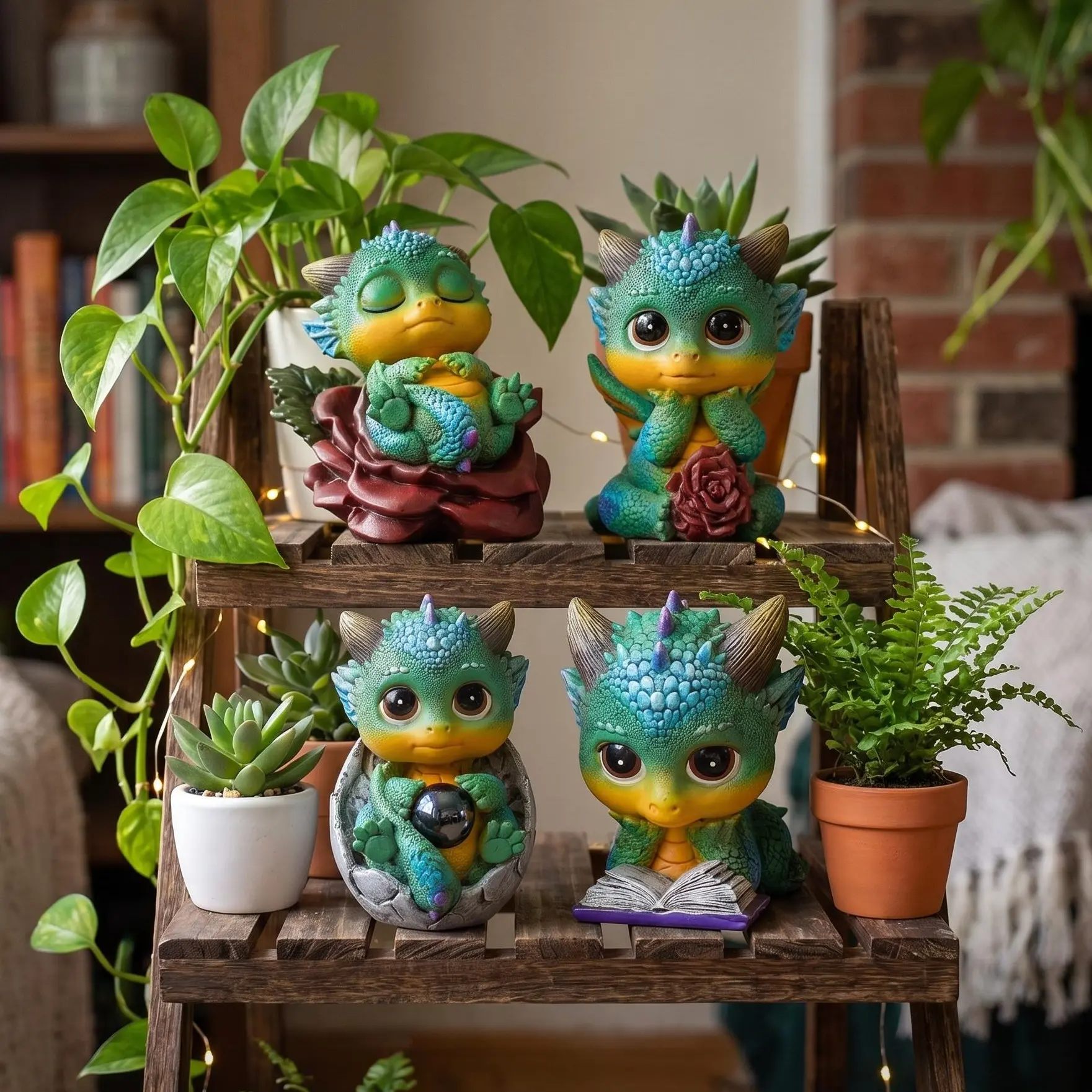 MotifMe Magical and cute Dragon Figurine | Instant Joy for Desk, Plantshelf ，Car & Home