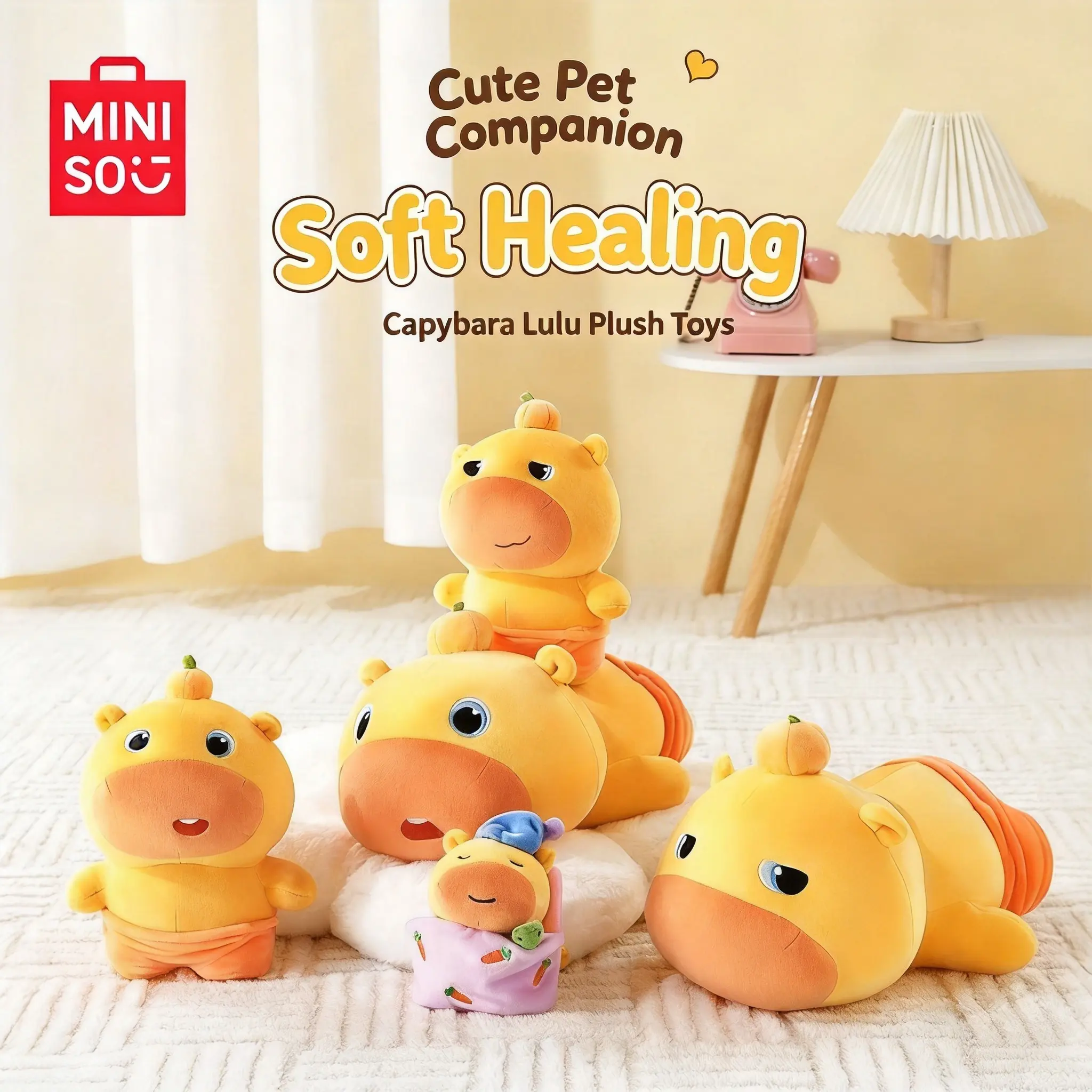 MINISO Standing Plush Doll - Unisex Names Character Doll Stuffed Toy, Blank Face Expression with Pouty Mouth, Plush Fabric Hugging Pillow, Birthday Gift for Friends, Character Doll Stuffed Toys, Back To School