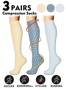 Compression Socks 15-20mmhg Moderate Support, Sporty Design for Running & Nursing, Ideal for Men Women Pregnant Women Blood Circulation