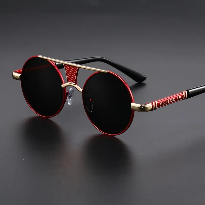Y2K Steampunk Fashion Glasses Classic Retro Round Mirror Fashion Men's and Women's Role Playing Glasses,hilarious christmas gifts
