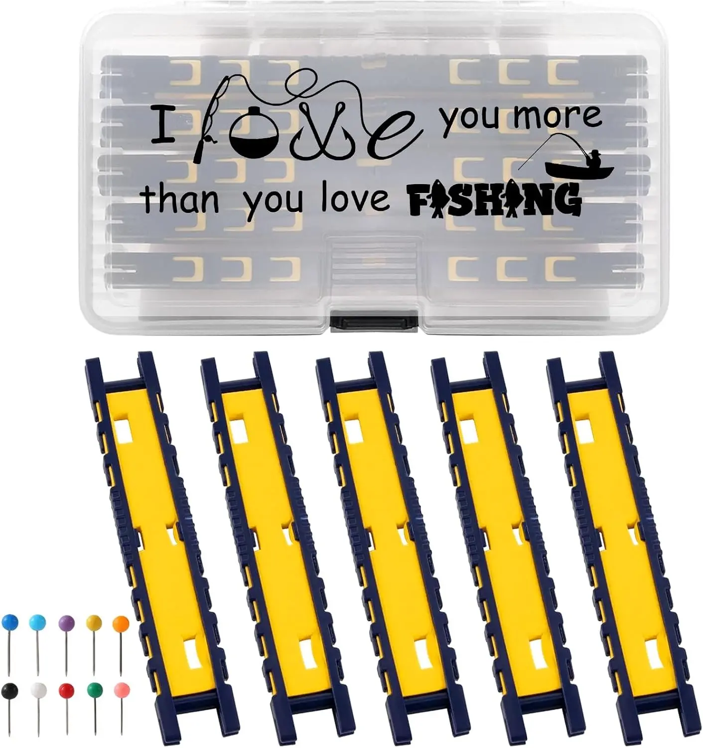 Fishing Leader Holder Storage, Funny Fishing Gifts for Father, Fishing Snelled Hook Holder for Leader Line Rig, Fishing Line Storage Organizer EVA Foam Board with Tackle Box