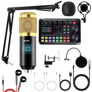 BM800 Professional Recording Studio Microphone Bundle with Audio Mixer & Voice Effects Metal Condenser Microphone Kit for Podcasting Streaming Singing on PC Mac Mobile TikTok YouTube Gaming