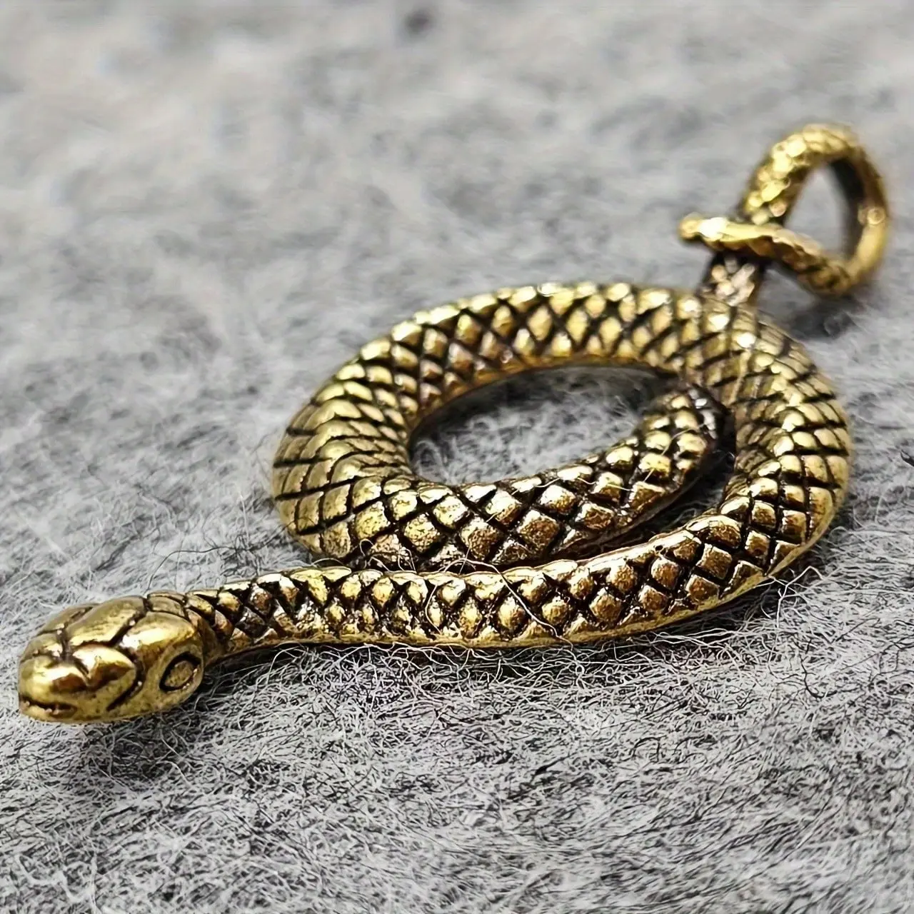 2Pcs Anime Themed Antique Brass Snake Sculpture - Handmade, No Power Needed, Delicate Texture For Home/Car/Office Decor