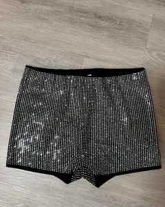 Crystal Rhinestone Shorts (Black)