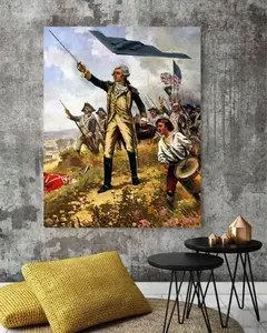 George Washington Battle Poster, American Revolutionary War Wall Art, Patriotic USA Independence Day Decor, Vintage Historical Print - TikTok Shop (No Frame) poster